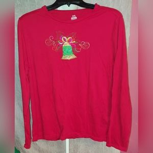 Womans Christmas Bell Classic Red Top Shirt size XL (16/18) Extra Large